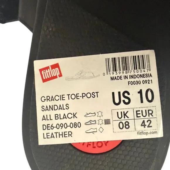 FITFLOP Gracie Black Flip Flop, New without Box! Size US 10 - Picture 10 of 11